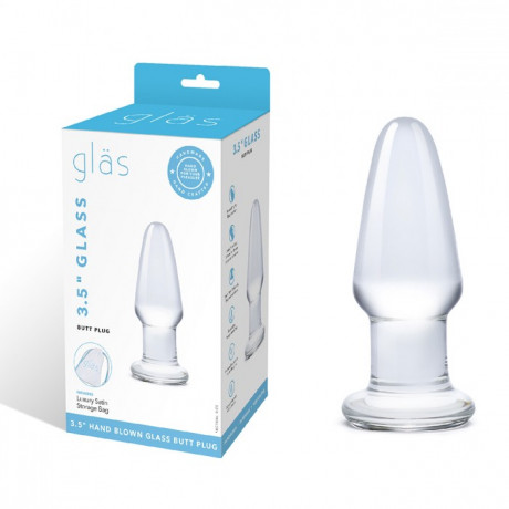 Прозрачный анальный плаг с безопасным ограничительным основанием