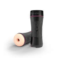 Классический мастурбатор телесного цвета в черной тубе для хранения Oh Push me Donut