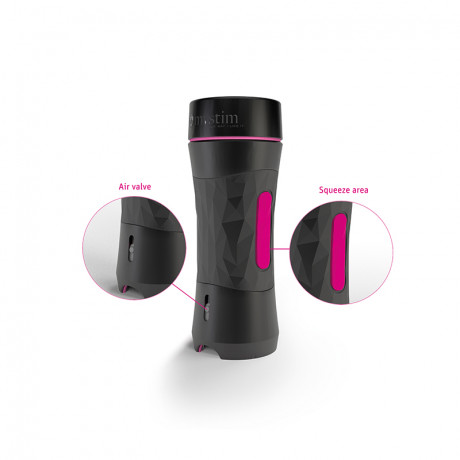 Классический мастурбатор телесного цвета в черной тубе для хранения Oh Push me Donut