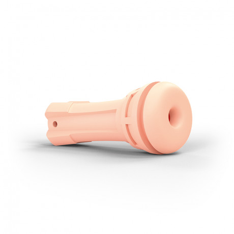 Классический мастурбатор телесного цвета в черной тубе для хранения Oh Push me Donut