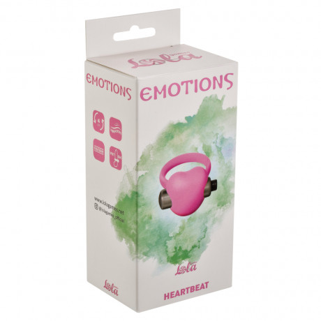 Эрекционное розовое виброколечко Emotions Heartbeat Light