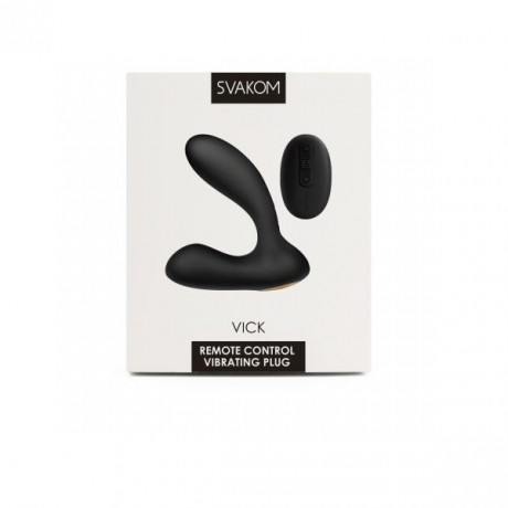 Массажер простаты с вибрацией и пультом ДУ Vick Black