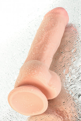 Реалистичный вибратор с мошонкой и функцией ротации RealStick Elite