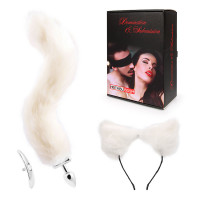 Стильный набор втулок с белым хвостиком и забавными ушками