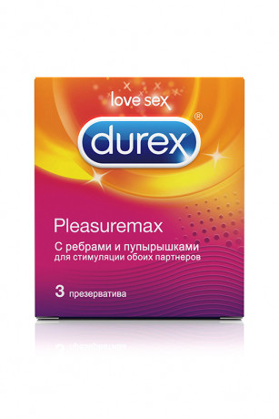 Рельефные презервативы с точками и рёбрами Durex Pleasuremax