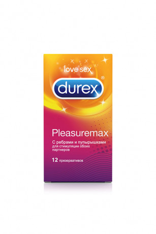 Рельефные презервативы с точками и рёбрами Durex Pleasuremax