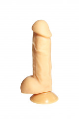 Реалистичный фаллоимитатор с мошонкой на присоске