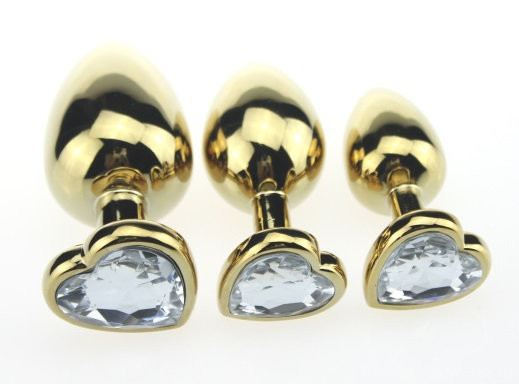 Пробка металл золото с сердечком