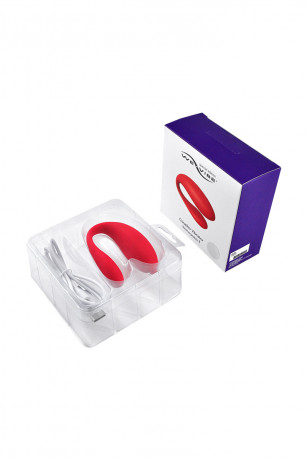 Эксклюзивный вибромассажер для пар из нежного силикона красного цвета WE-VIBE Special Edition