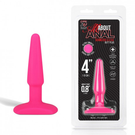 Тонкий анальный плаг из бархатистого люкс силикона Erotic Fantasy