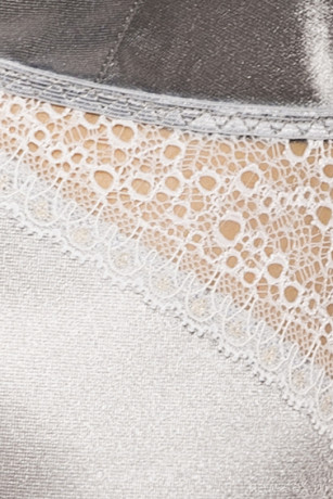 Серебристое платье с кружевными вставками и трусики HALLA