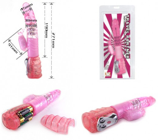 Вибромассажер со ститмуляцией клитора и ротацией