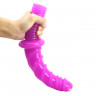 Ребристый дилдо с удобной ручкой