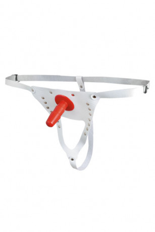 Трусики Харнесс со штырьком из натуральной кожи ONE