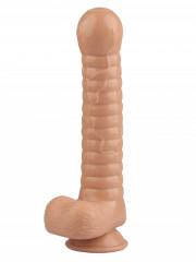 Рельефный анальный фаллос из гладкого и упругого эластомера