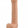 Рельефный анальный фаллос из гладкого и упругого эластомера