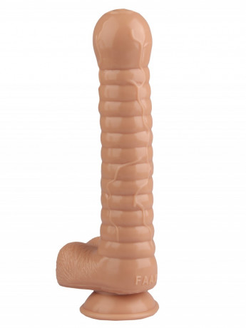 Рельефный анальный фаллос из гладкого и упругого эластомера
