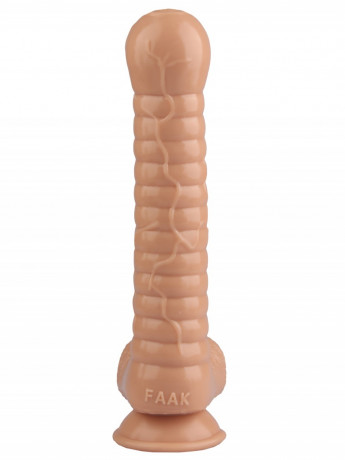 Рельефный анальный фаллос из гладкого и упругого эластомера