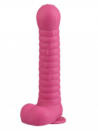Рельефный анальный фаллос из гладкого и упругого эластомера