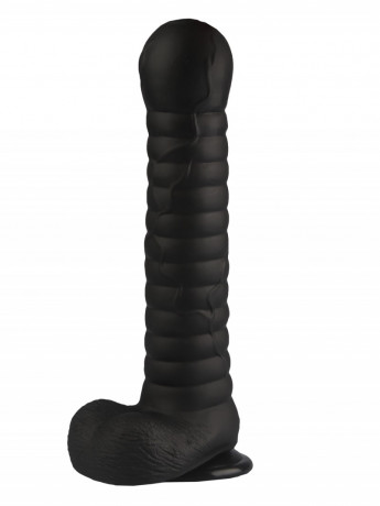 Рельефный анальный фаллос из гладкого и упругого эластомера