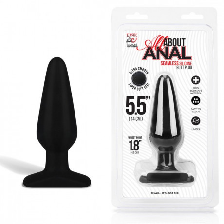 Анальный плаг из бархатистого и люкс силикона 5,5' Erotic Fantasy