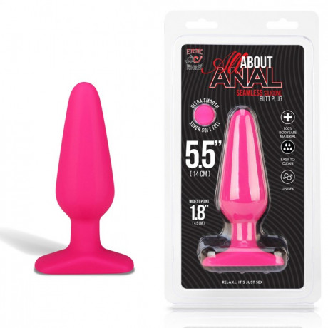 Анальный плаг из бархатистого и люкс силикона 5,5' Erotic Fantasy