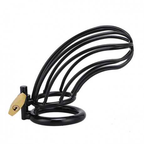 Клетка для члена из стали черного цвета