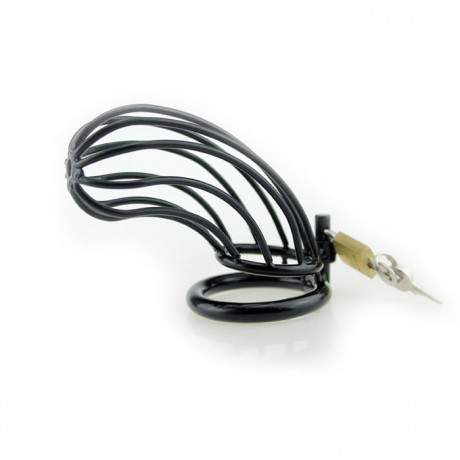 Клетка для члена из стали черного цвета