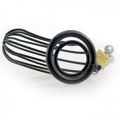 Клетка для члена из стали черного цвета