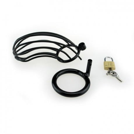 Клетка для члена из стали черного цвета