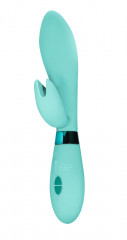 Силиконовый вибромассажер с отростком для стимуляции клитора Indeep Leyla Turquoise