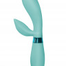 Силиконовый вибромассажер с отростком для стимуляции клитора Indeep Leyla Turquoise