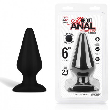 Анальный плаг из бархатистого силикона с отверстием для вибропули 6