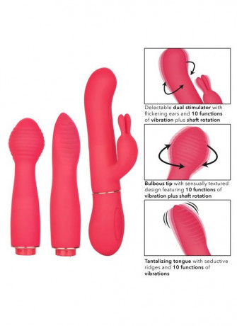 Коралловый вибратор с 3 сменными стволами Dynamic Trio