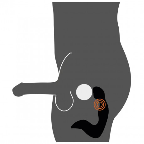 Перезаряжаемый вибромассажер простаты со стимулятором промежности Rebel