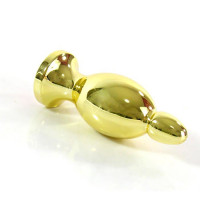 Анальный стимулятор золотого цвета со стразой в основании