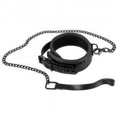 Черный ошейник и поводок цепочка Collar with Leash