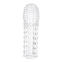 Закрытая насадка на пенис с шипами и ребрышками Sextoy