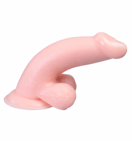 Реалистичный вибратор с мошонкой и выносным пультом с 7 режимами вибрации