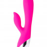 Силиконовый розовый вибратор с отростком для стимуляции клитора L'EROINA