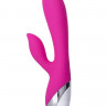 Силиконовый розовый вибратор с отростком для стимуляции клитора L'EROINA