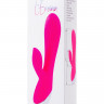 Силиконовый розовый вибратор с отростком для стимуляции клитора L'EROINA