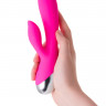 Силиконовый розовый вибратор с отростком для стимуляции клитора L'EROINA