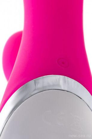 Силиконовый розовый вибратор с отростком для стимуляции клитора L'EROINA