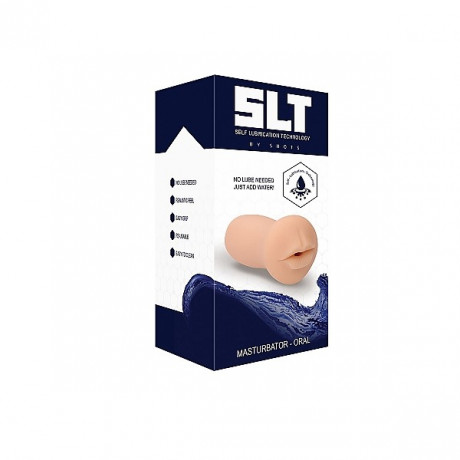 Реалистичный мастурбатор ротик с эффектом смазки Oral Flesh