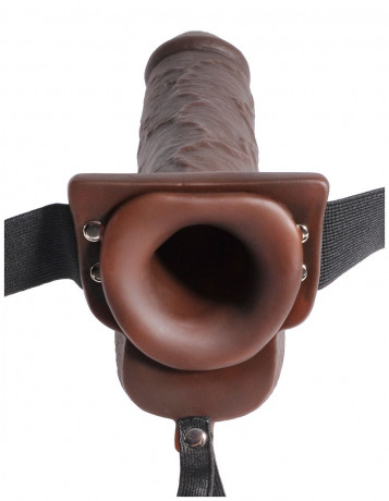 Полый страпон с функцией эякуляции 9 Hollow Squirting Strap-on with Balls Flesh	