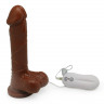 Реалистичный вибратор с мошонкой и выносным пультом Mode Vibrating 8 inch Carved Dildo