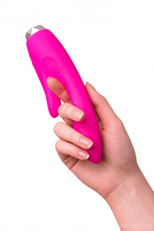 Вибратор с клиторальным отростком из бархатистого силикона L'EROINA