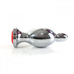 Анальный стимулятор стального цвета со стразой в основании