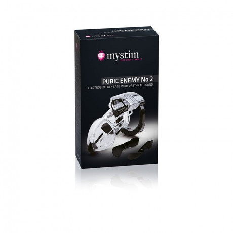 Прозрачная клетка на пенис Pubic Enemy 2 с электростимуляцией приборами MyStim